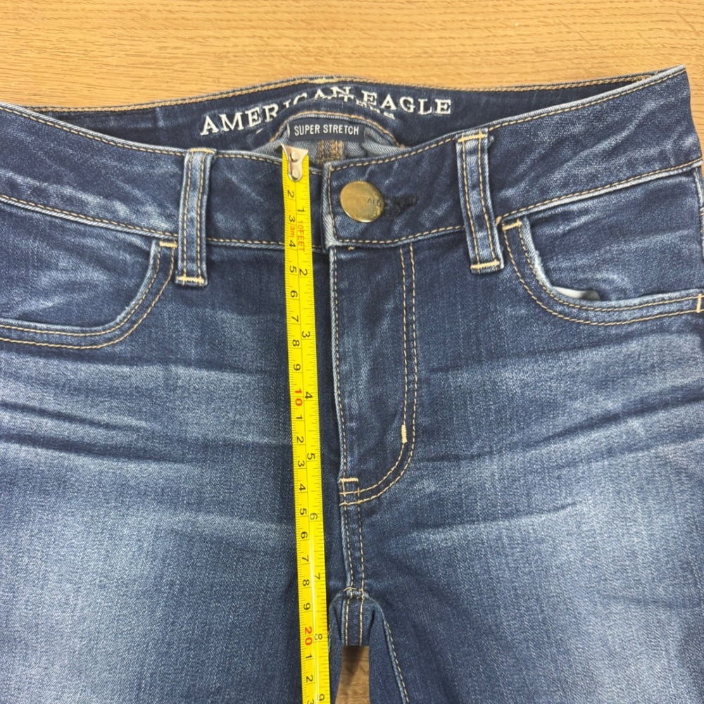 American Eagle Super Stretch Jeans Womens 0 Dark Wash Skinny Denim - Picture 11 of 16
